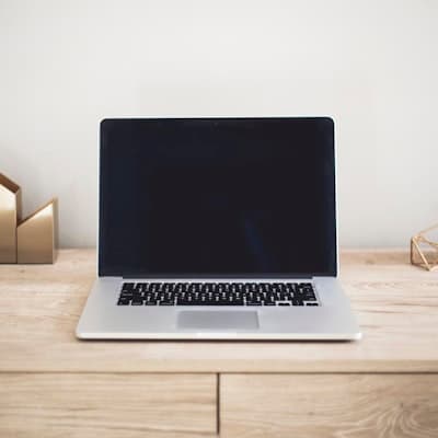 Laptop on a desk
